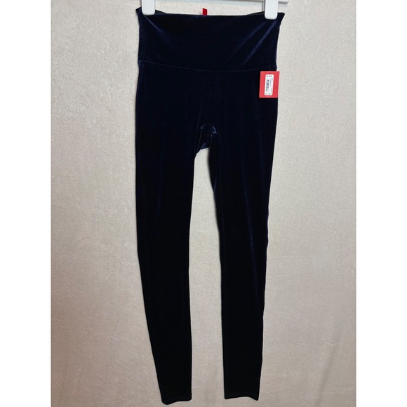 SPANX Pants - Spanx Velvet Leggings Lapis Night Navy Blue High Waist Slim Fit 2070 Women M